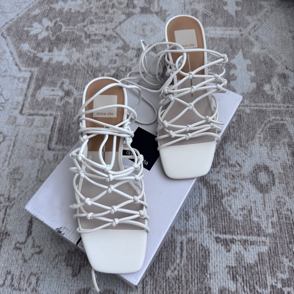 Dolce Vita Women's White Strappy Sandals